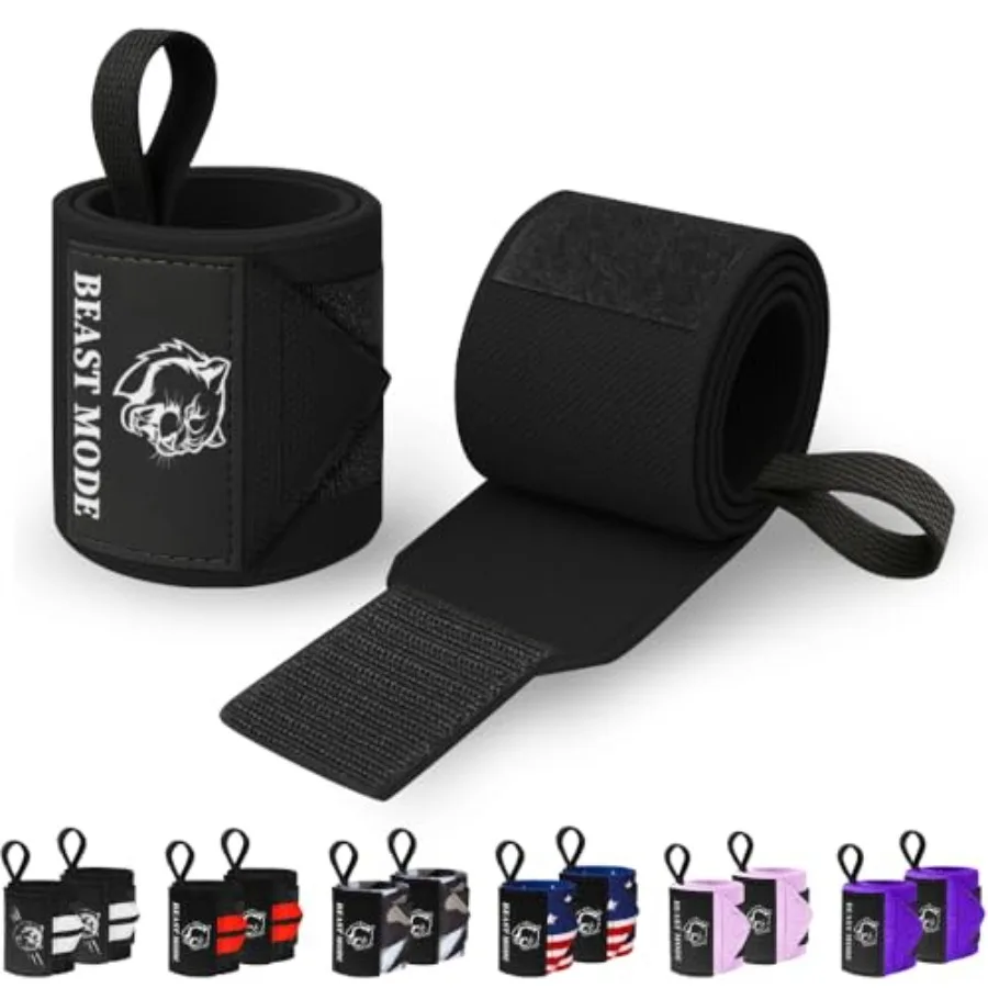 Muñequeras para Levantamiento de Pesas con Bucle para el Pulgar, Muñequeras Resistentes para Entrenamiento de Muñecas para Hombres y Mujeres, Ideales para Levantamiento de Pesas y Entrenamiento de Fuerza