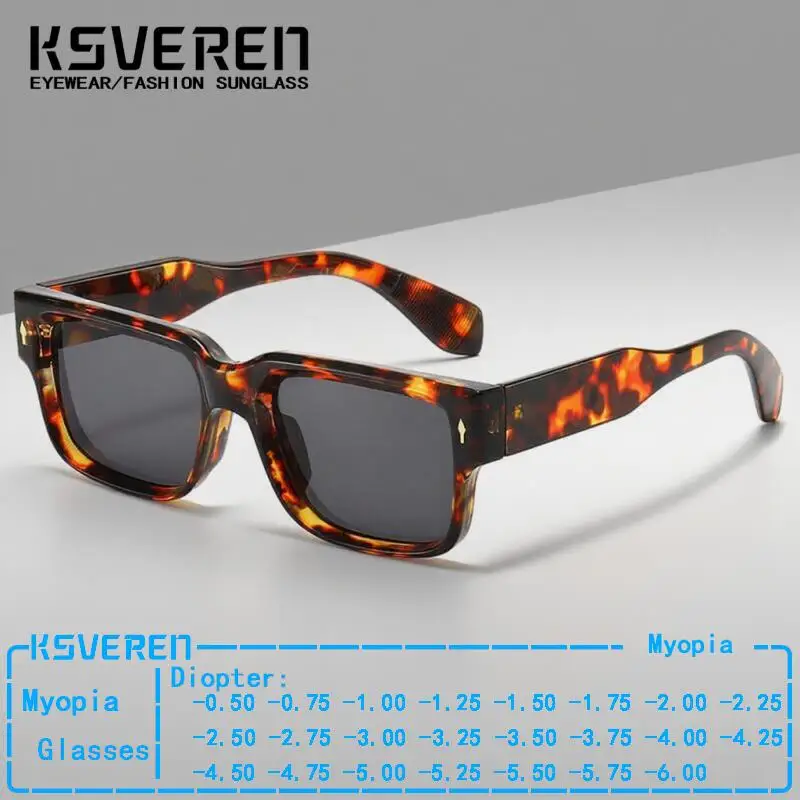 

Retro Square Myopia Sunglasses Men Women Tinted Prescription Nearsighted Eyewear UV Protection Designer Outdoor Shade Glasses