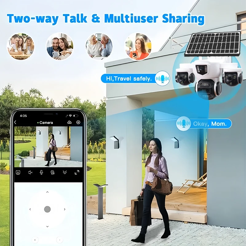 OKAM PRO Solar Camera 20MP HD 4G SIM 10X ZOOM IP66 Waterproof Outdoor Camera Smart Alerts Motion Tracking  PTZ Camera