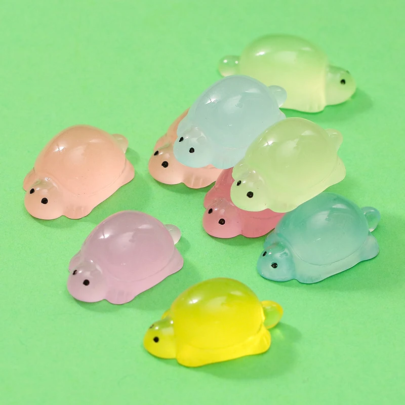 5Pcs/set  Home Decoration Mini Luminous Turtle Cartoon Resin Desktop Ornaments Accessories Landscape Dollhouse