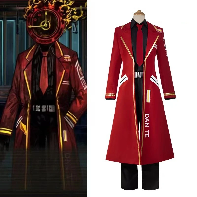 

LIMBUS COMPANY Dante Cosplay Costume Game Character Role-play Set Outfit Red Long Coat Dan Te Suit Men Halloween Carnival Party
