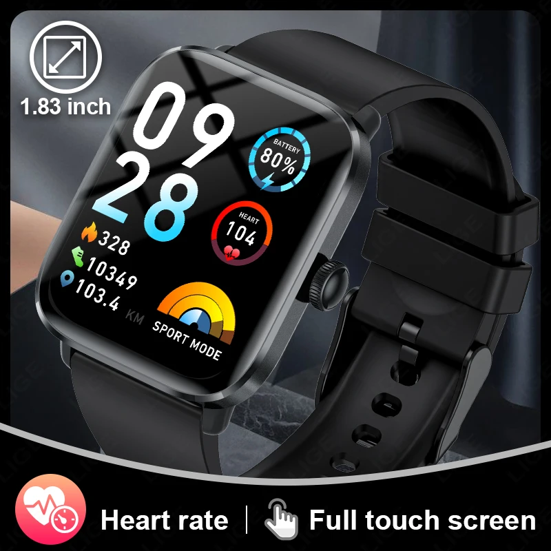 

LIGE Smart Watch 100+ Sports Modes Wireless Calling IP68 Waterproof Heart Rate Music Control Men Women Smartwatch Android IOS