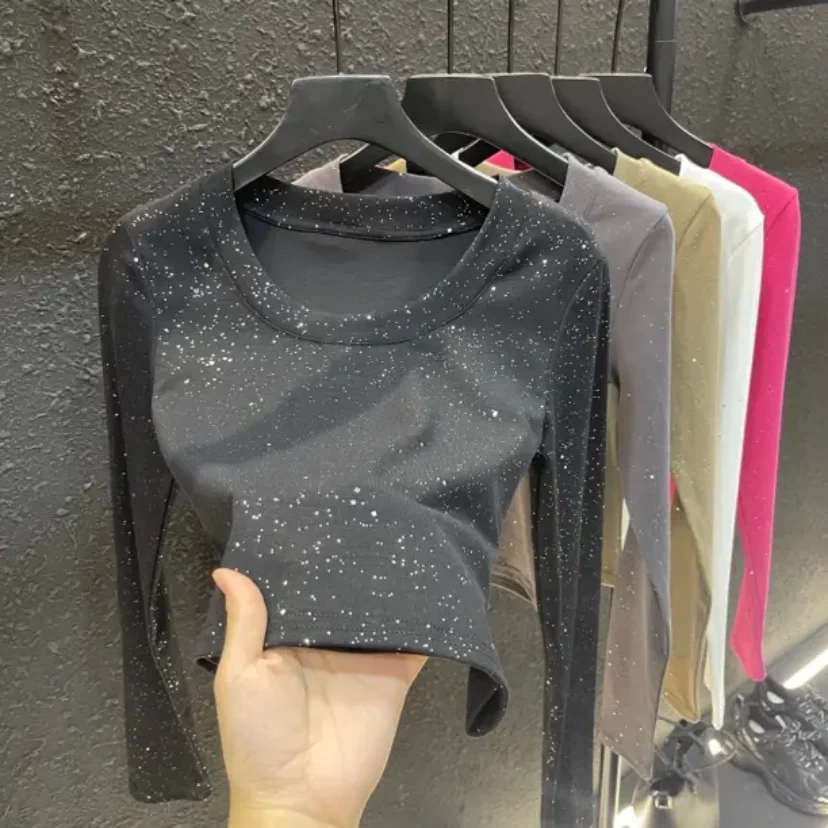 

Korean Version of Long-sleeved T-shirt Base Shirt for Women 2025 Spring New Slim and Versatile Top