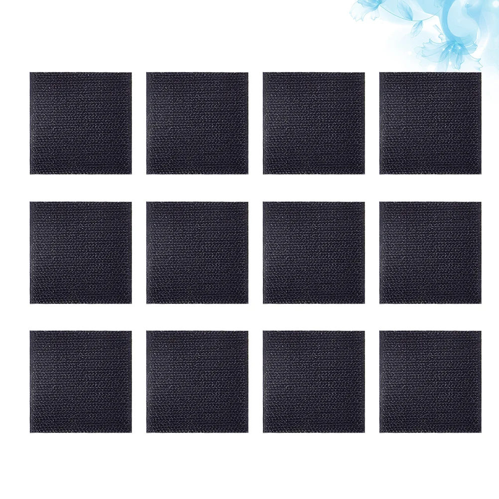 12Set Back Adhesive Hook and Loop Tape Non-Slip for Hardwood Tile Floor Anti-Curling Corner Fix Rug Adhesive
