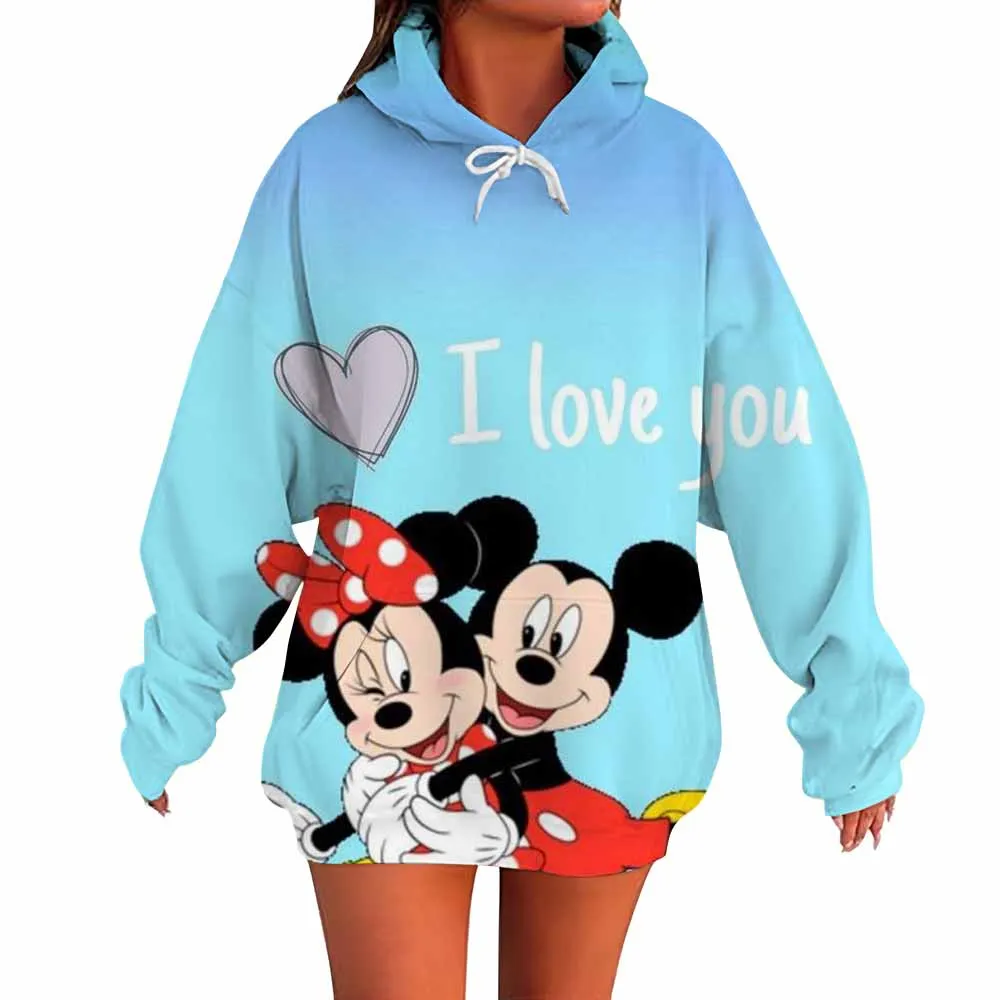 Sudadera con capucha moda mujer Harajuku estética Disney Mickey Mouse estampado sudaderas clásicas Unisex Vintage con capucha jerseys sudaderas