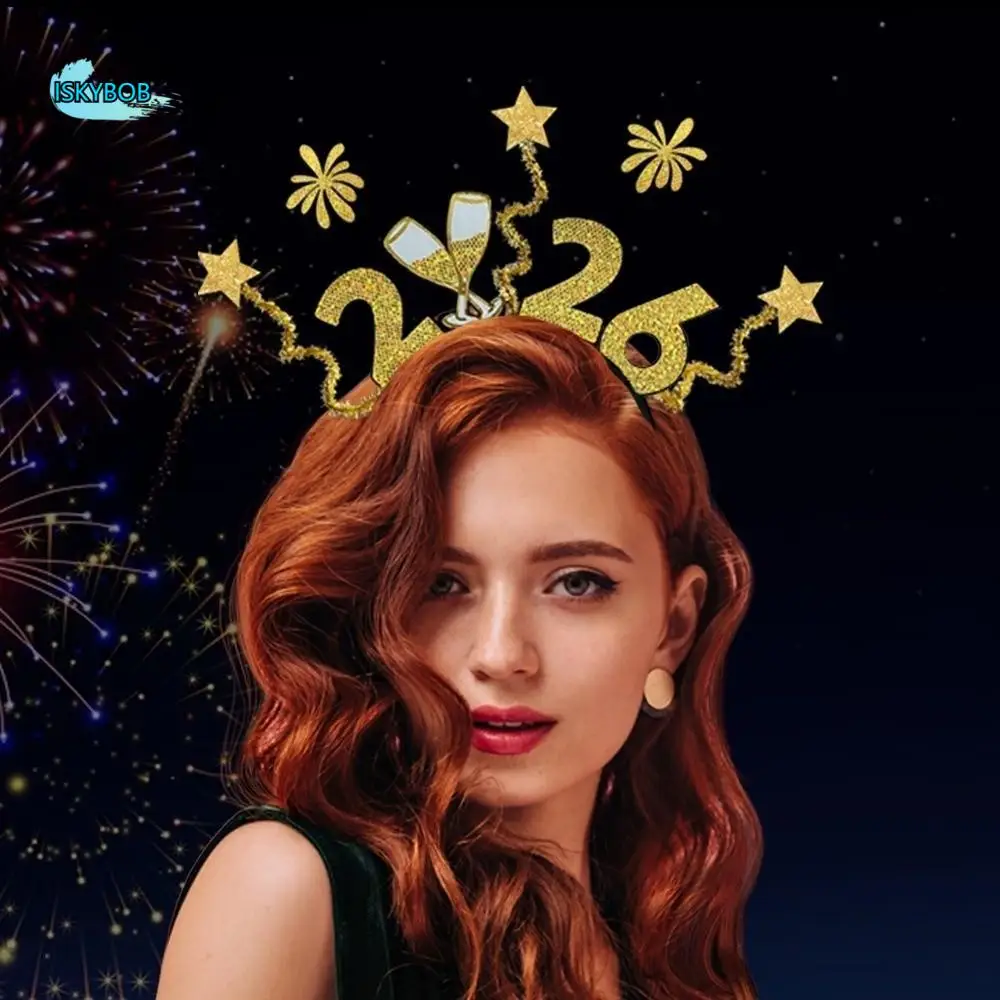 

Hair Band Plastic 2026 Firework Hairband Star Strip Sequin Alphabet Headpiece Headwear Non-slip Head Buckle New Year Event