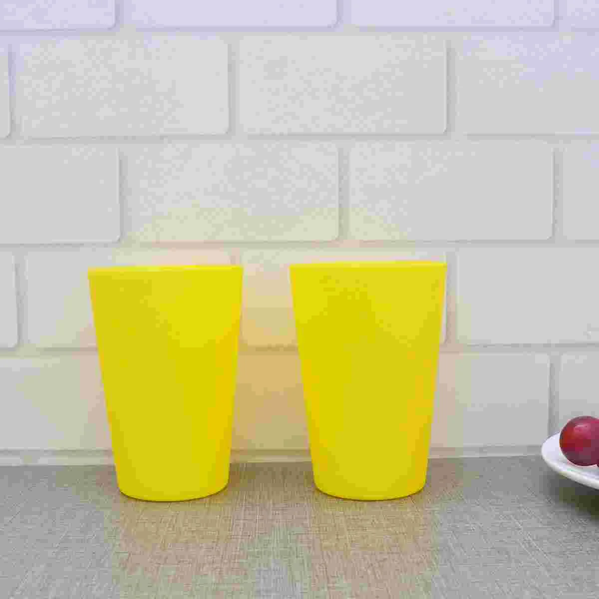 

12pcs Plastic Cup Juice Cups Party Thickness Cups Drinking Cups Party Supplies Stacked Cup Yellow plastic party cups