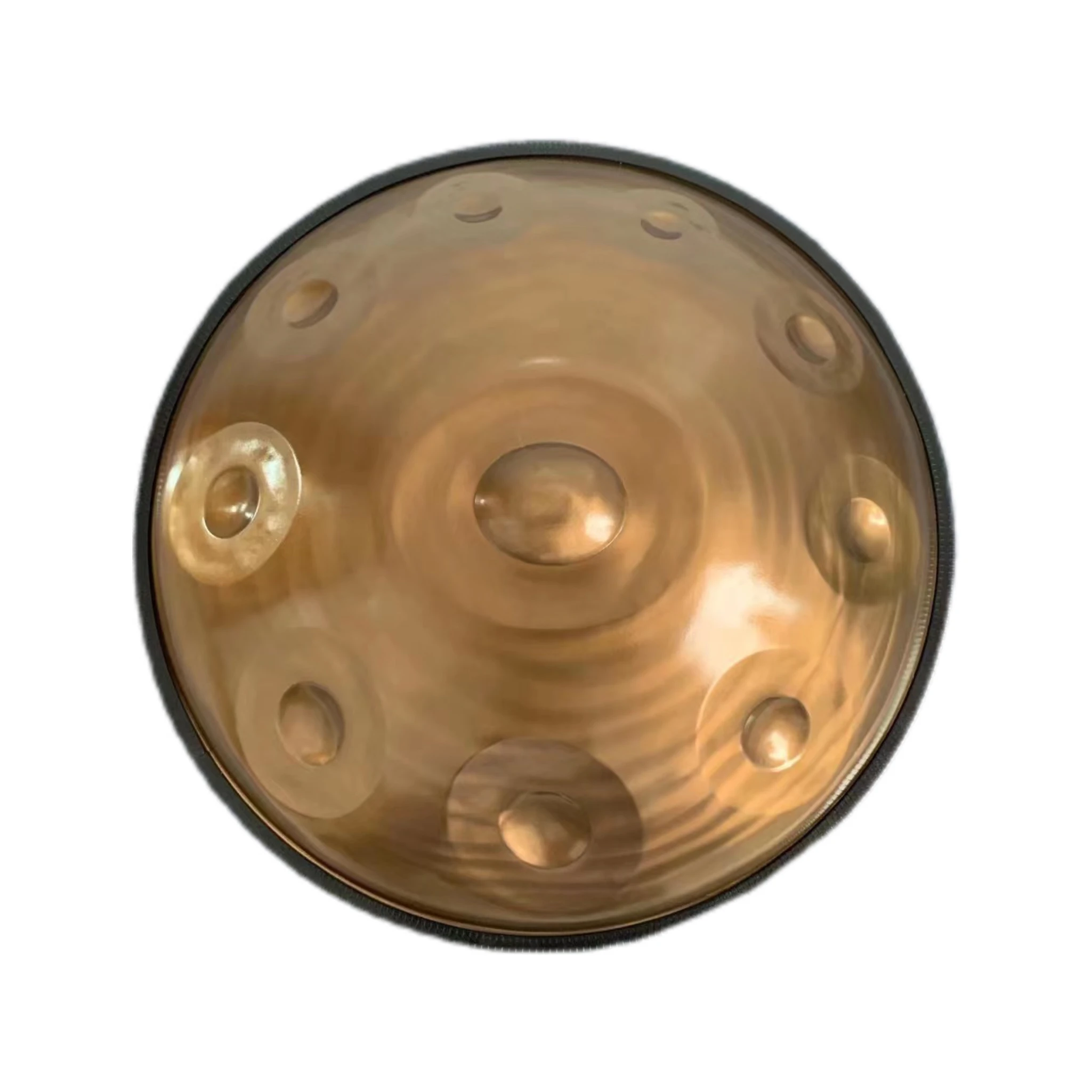 Gouden Handgemaakte Handpan Trommel In D Mineur 10 Noten 22 Inch Ember Stalen Handpan Handtrommel Met Een Handpan Tas