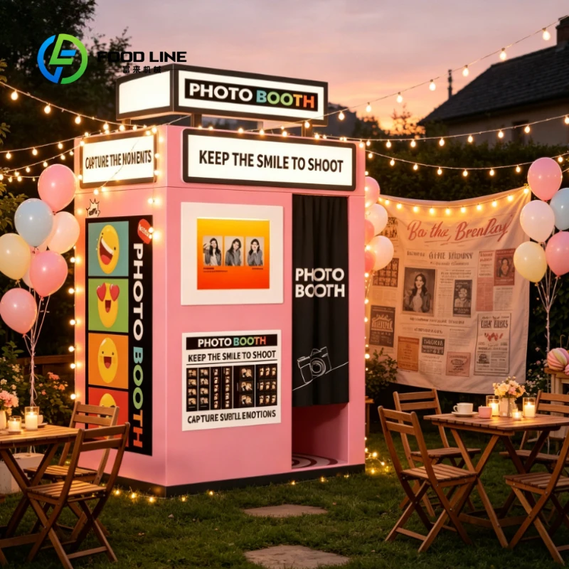 Customized  All-in-one Photo Booth with Lift Screen WiFi Remote Control Smartphone Camera Kiosk for Wedding,Birthday Party