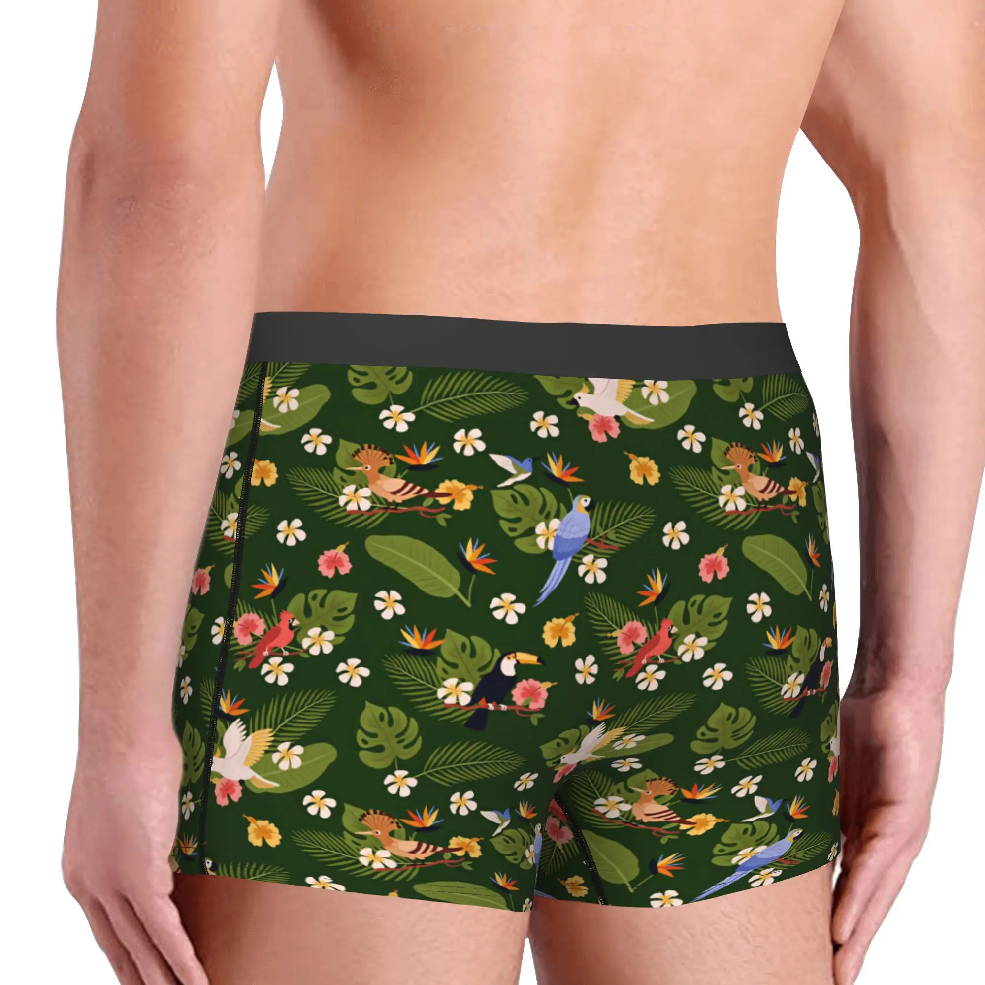Hawaiian Style Parrot Tropical Seamless Pattern Boxer Shorts For Homme 3D Printed  Underwear Panties Briefs Soft Underpants