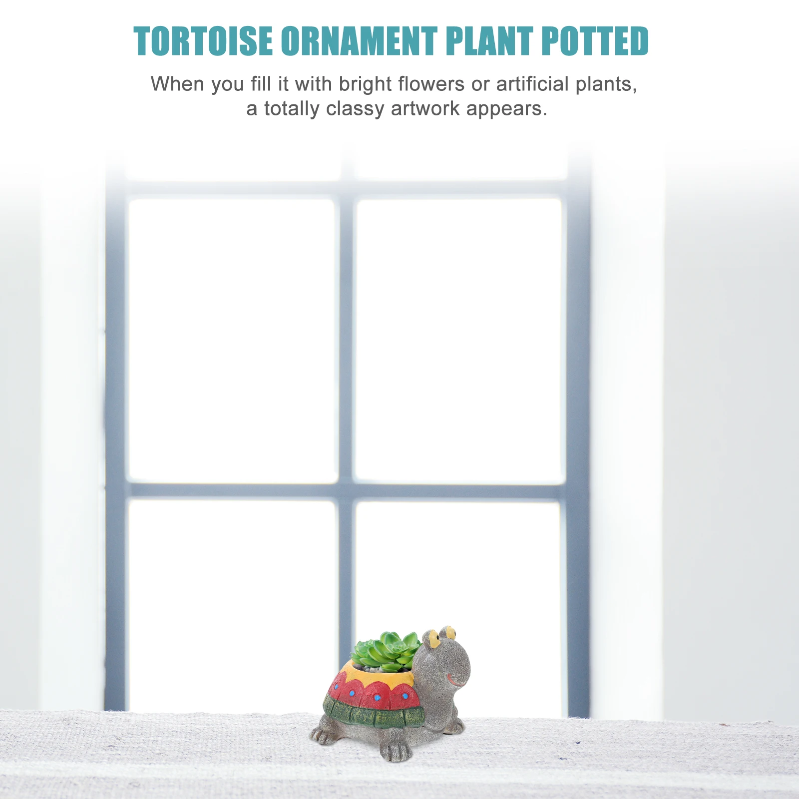 

Resin Flowerpot Colored Turtle Succulent Plant Pot Decorative Garden Adornment Creative Shape Design Bright Colors Safe Touch