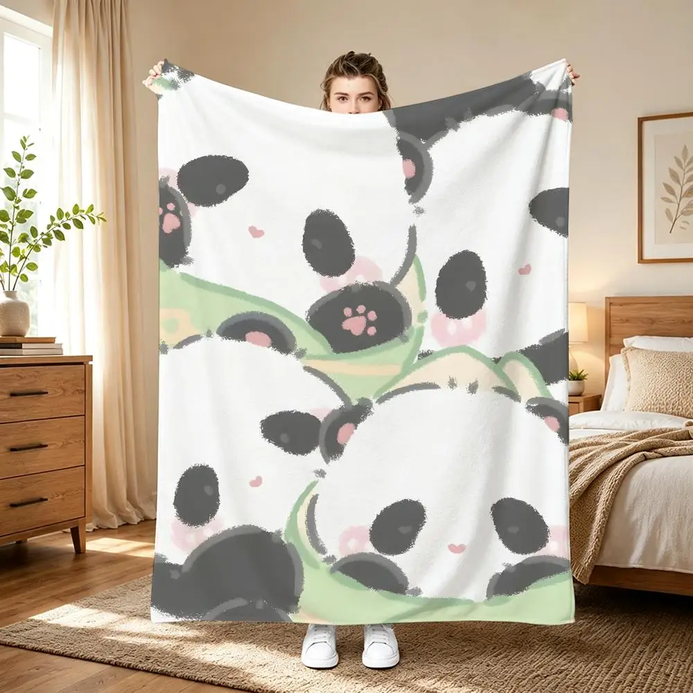 Giant Panda Throw Blanket for Home Bedroom Bed Sofa Children's Soft Blanket Cute