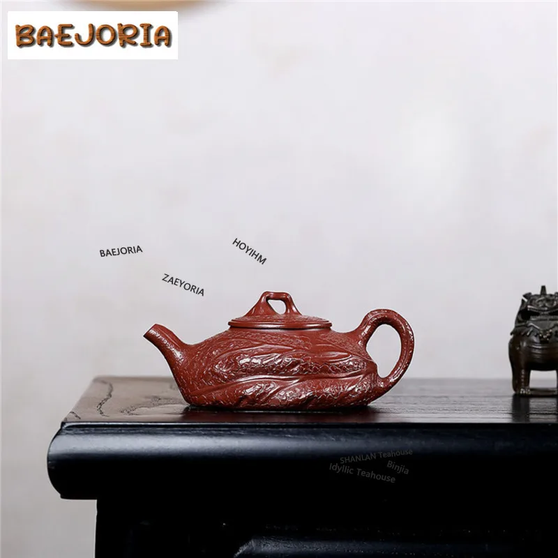BAEJORIA 130ml Authentic Yixing Purple Clay Teapots Handmade Chinese Cabbage Pot Raw Ore Dahongpao Mud Kettle Zisha Teaset Gift