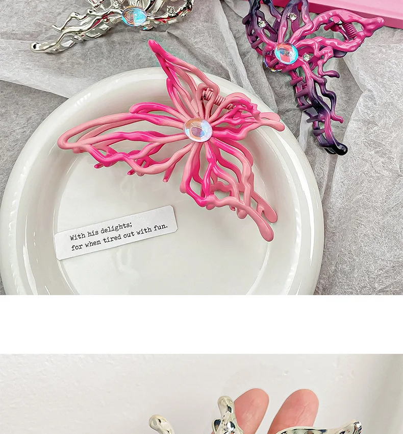 Women's New Claw Clip Sweet Cool Style Hollowed-out Butterfly Grab Clip Shark Clip Hair Clip Hot Girl Hair Accessory Sweet Style
