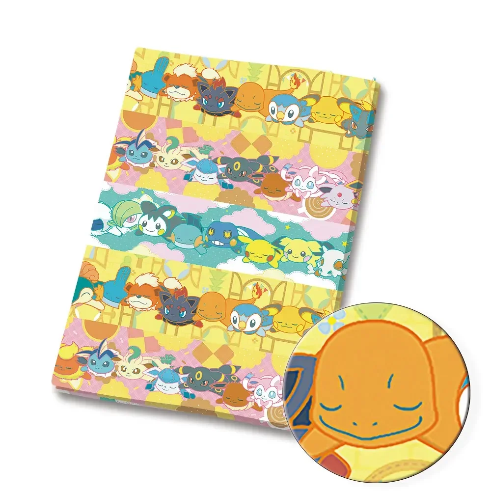 Pokemon kartun kain 140*50cm buatan tangan jahit tambal sulam Quilting gaun bayi lembaran rumah dicetak kain jahit anak-anak
