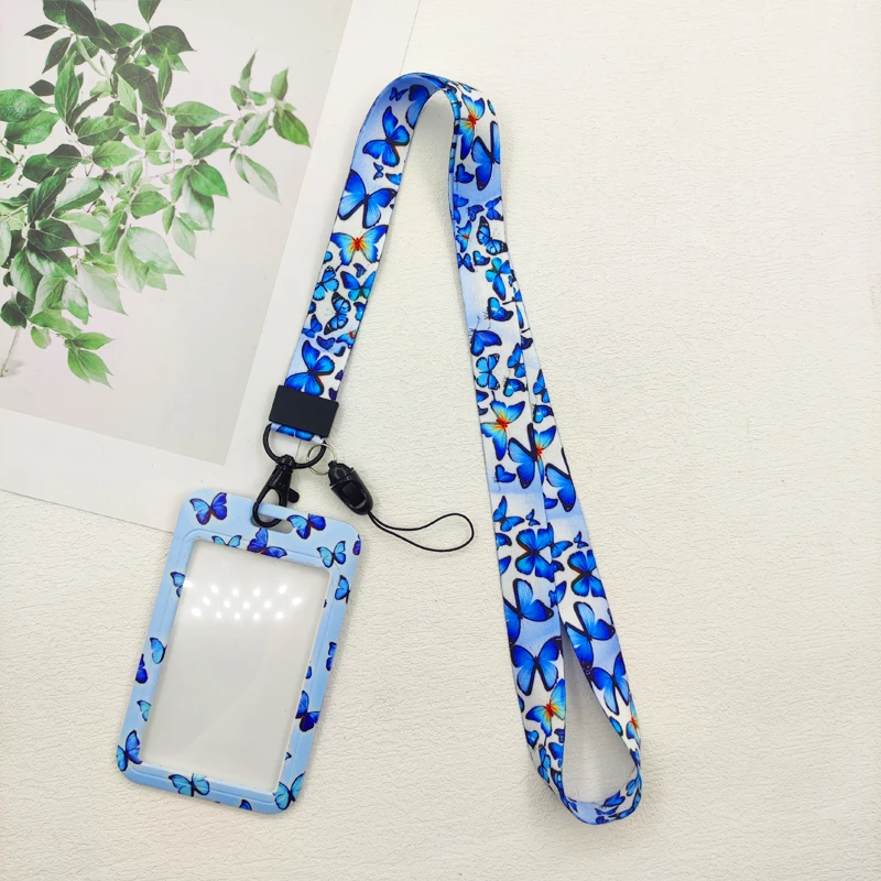 Schmetterling Ausweishalter Lanyards Mädchen Tür Kartenetui Hängendes Seil Frauen Ausweishalter Umhängeband Visitenkarte Geschenk – Detail 10
