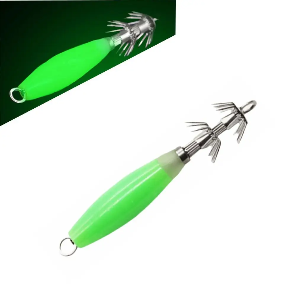 10PCS Durable Umbrella-shaped Squid Jig Hooks Luminous Hard Octopus Jig Baits 2 Layers 3 Colors Squid Jigs Sea Fishing
