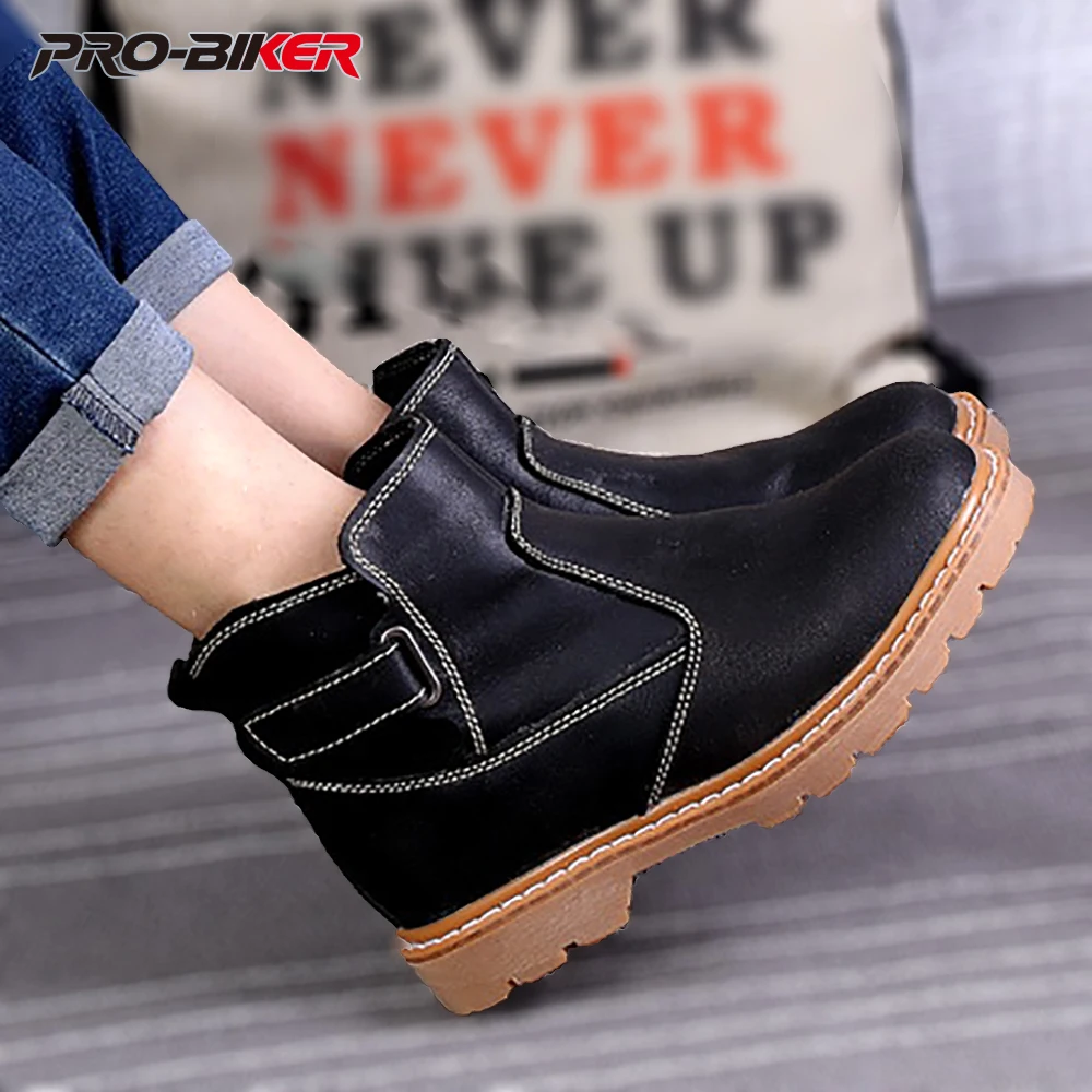 

Four Seasons Retro Designed Women Shoes Cowhide Short Boots Outdoor Windproof Motorcycle Leather Boots Comfortable Non-slip