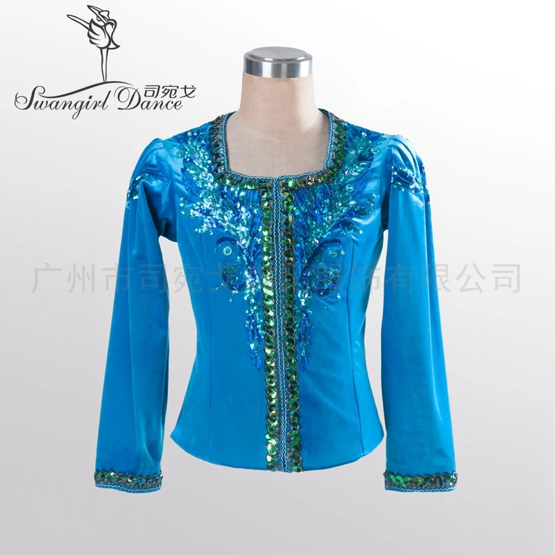 blue bird men's ballet top boy's ballet jacket for man dance costumes boy coat for ballet professional  ballet topBM0006