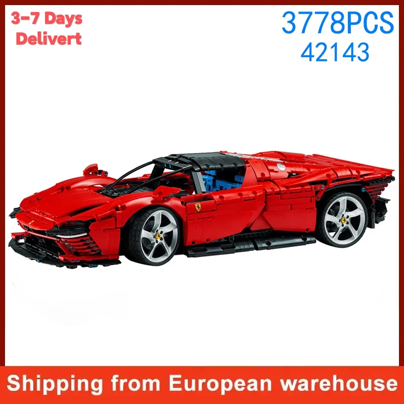 3778 pièces modèle de voiture rouge blocs de construction supercar modèle brique jouets enfants adultes anniversaire cadeau de noël Compatible avec l'ensemble 42143