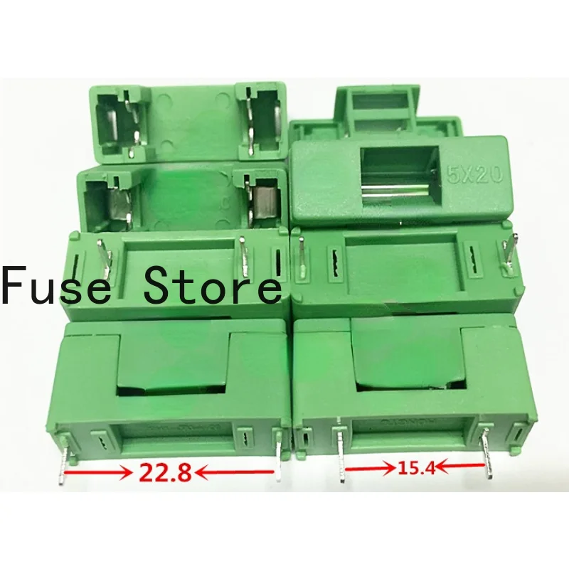 

10PCS 5X20 Fuse Holder PTF-77/78 PCB Panel Mounting Green Box 10A 250V