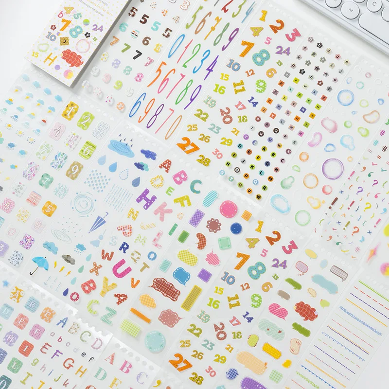 50pcs Coil Sticker Book Basic Little Accent Series 1 Style Basic Versatile Journal Base DIY Supplies Kawaii Stickers