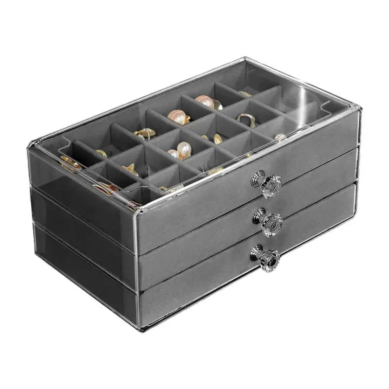 Rock Collection Box 54 Slot Fossil Display Case 3 Layer Transparent Acrylic Rock Collection Box Save Precious Memories For