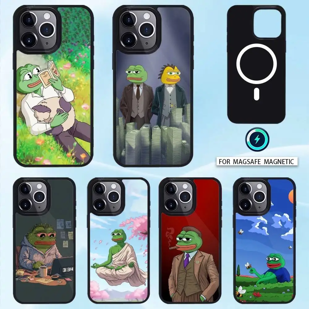 

P-Pepe the Frog Phone Case For iPhone 16,15,14,13,12,Pro,Max,Magnetic For Magsafe Wireless Charging
