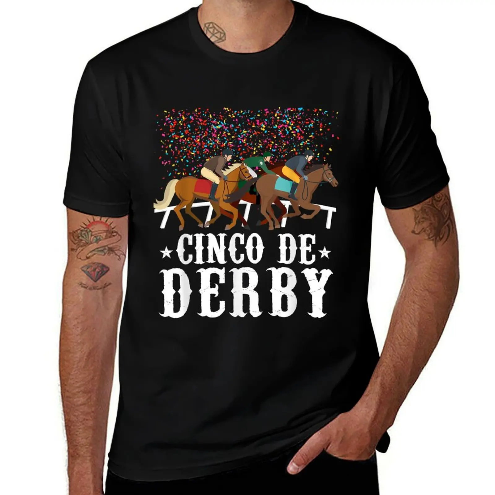

Cinco De Derby Kentucky Horse Race TShirt Funny Mexican T-Shirt man t shirts cotton man graphic t shirt T-Shirt