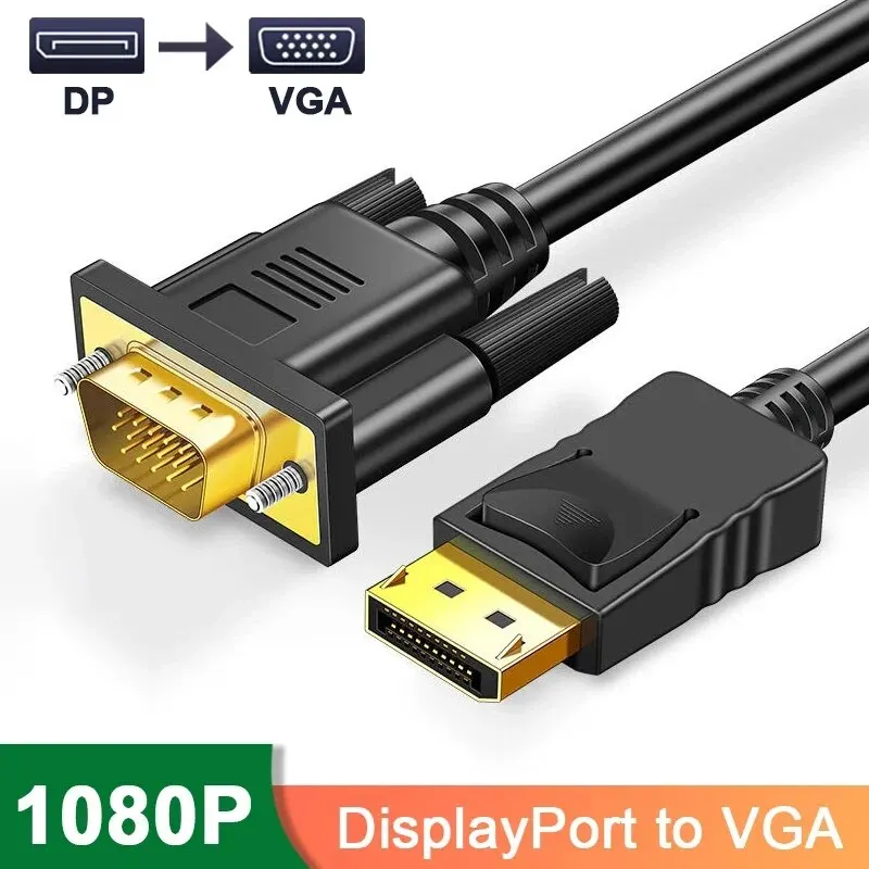 DP TO VGA Cable DisplayPort to VGA Adapter Conversion HD Video Cable For TV Monitor Laptop Computer Projector