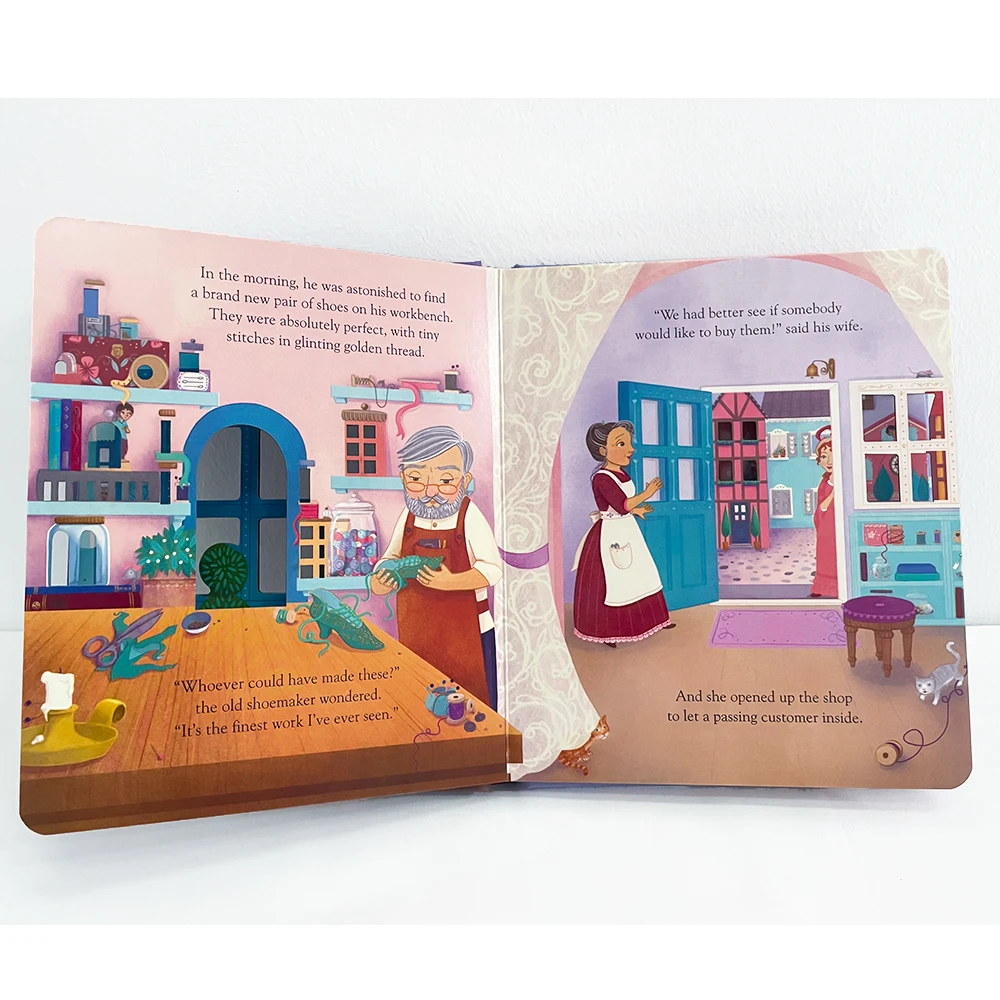 Usborne Peep Inside A Fairy Tale The Elves and The Shoemaker كتاب القصة الإنجليزية التعليمية للأطفال كتب مصورة ثلاثية الأبعاد #4