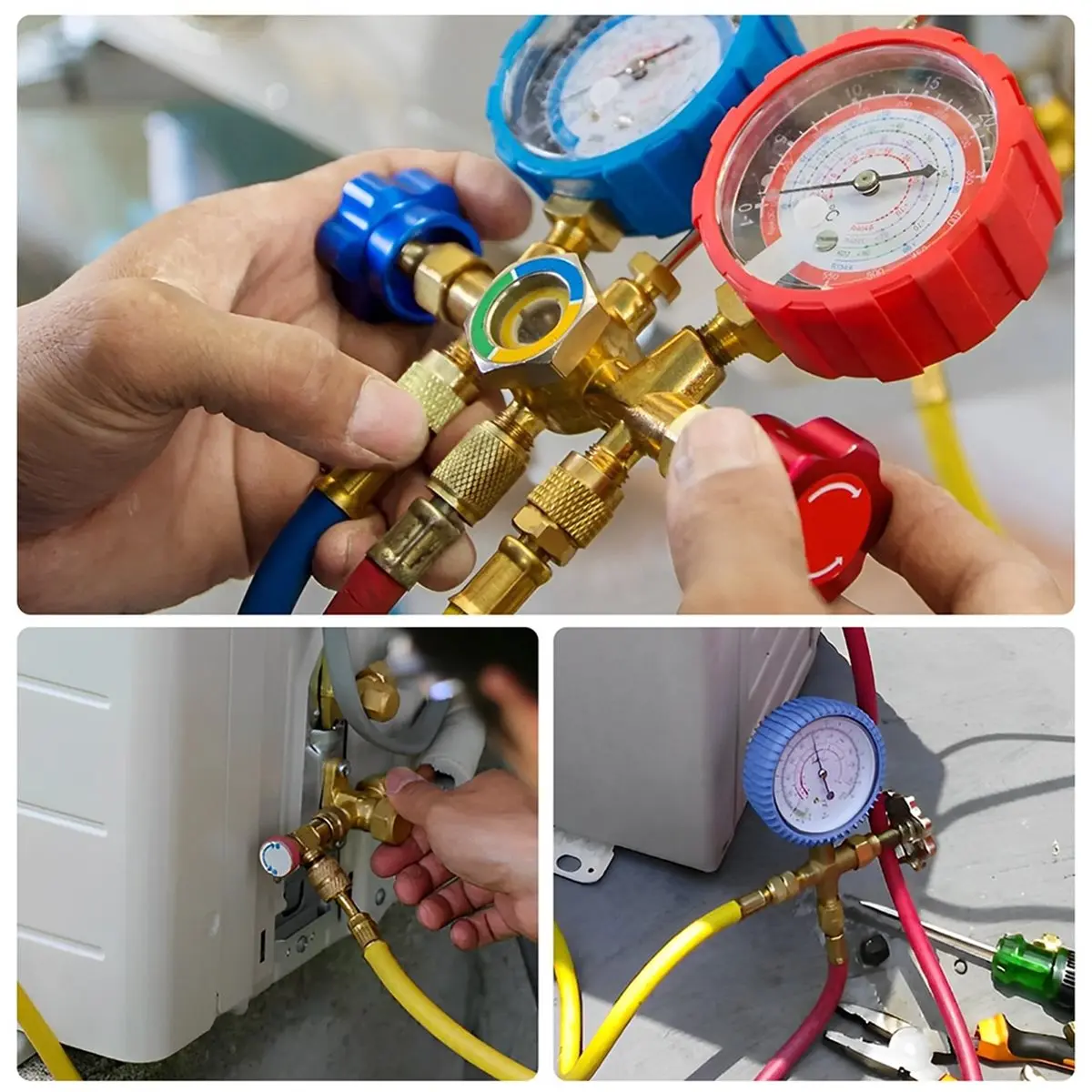 Promotional-R410 Adapter Kit Metal Split Vacuum Pump ,R410-R22 Converter Connector, HVAC Charging Hose Fitting for Air Condition
