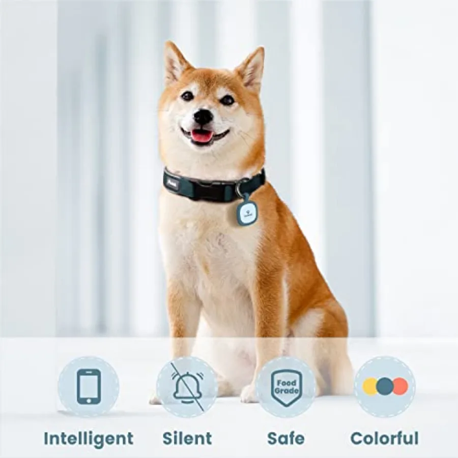 Dog ID Tag, Silent Silicone QR Code Tag, Scan Alerts, No App, 1 Pack Updatable online profile, emergency contacts, no subscript