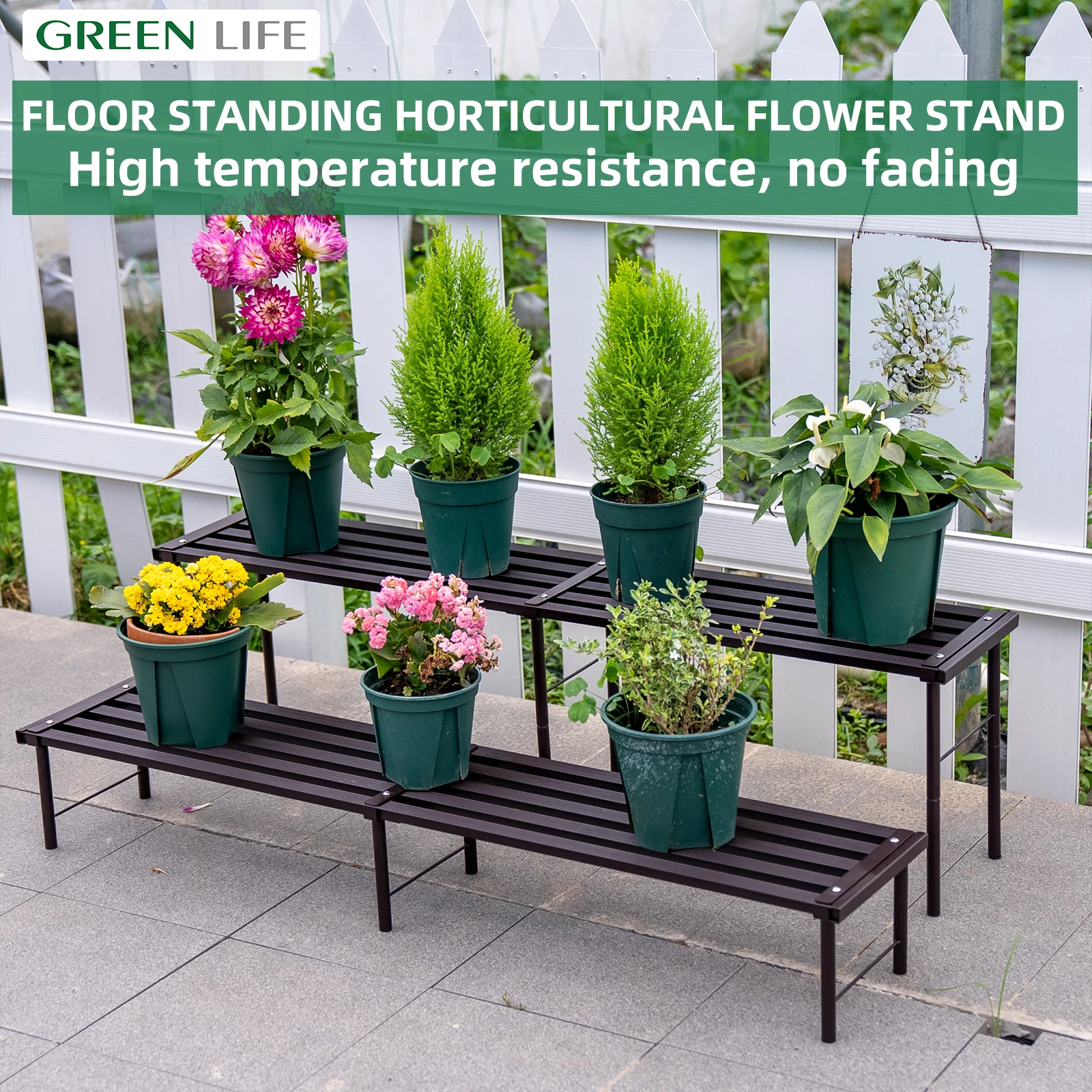 Balcony Metal Flower Stand, Aluminum Alloy Flower Pot Stand, Shelf image 5