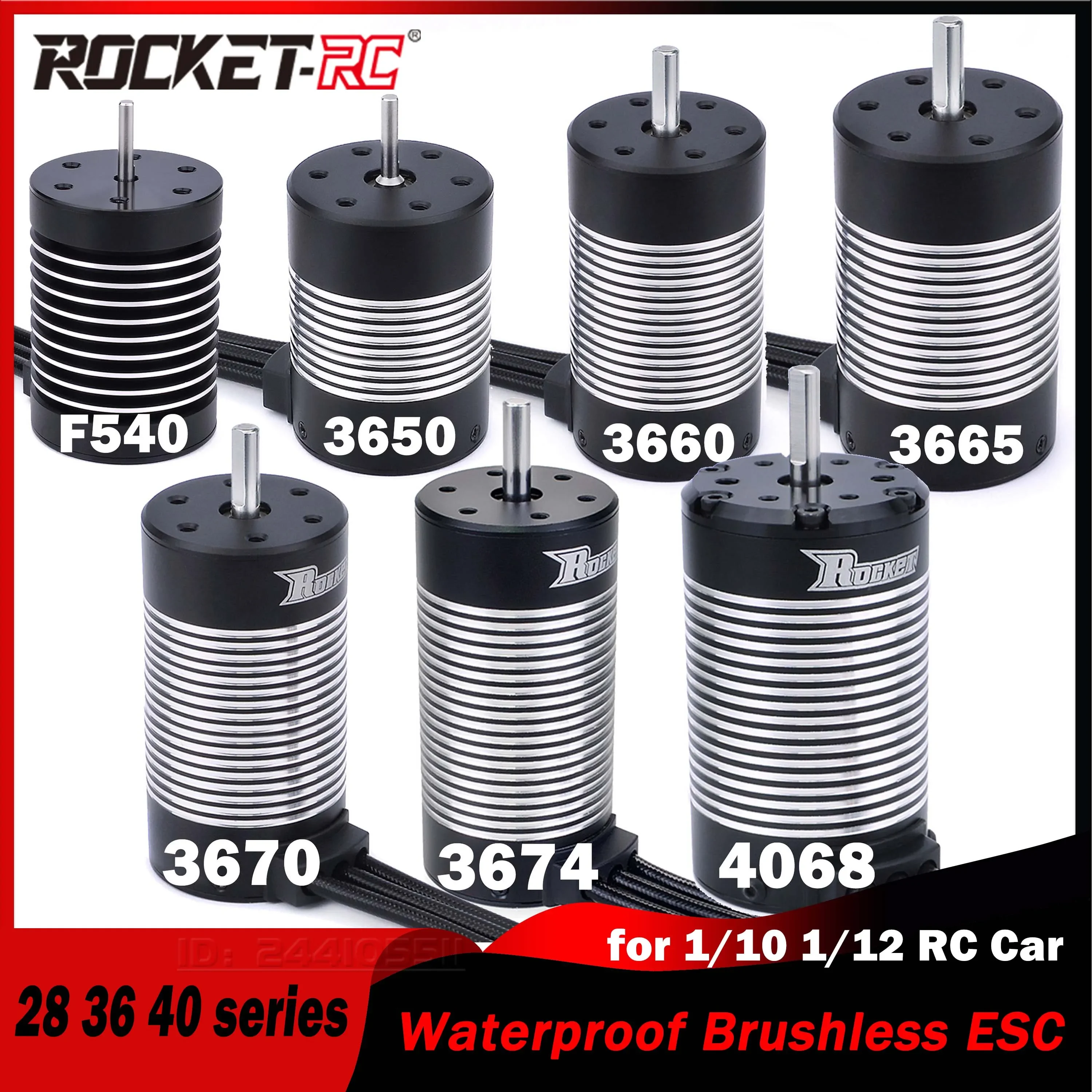 

Rocket F540 2845 3650 3660 3665 3670 3674 4068 Sensorless Brushless Motor Waterproof for 1/10 1/12 RC Car WLtoy 12428 10428 WPL