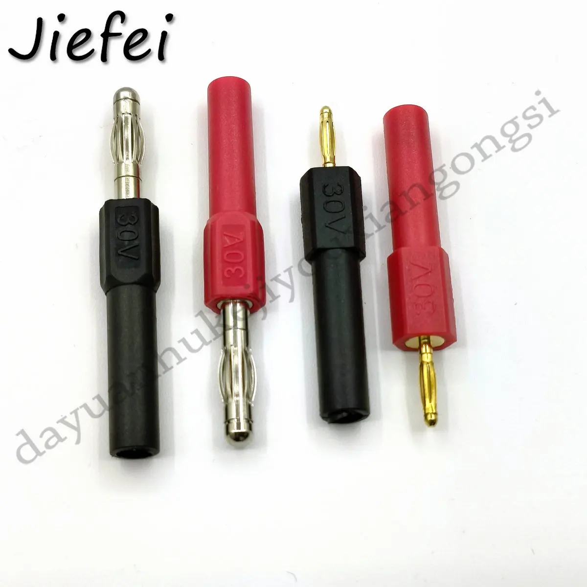 2Pcs New High Quality copper 4mm Banana Jack Female / Male  to 2mm Banana male / Female Plug Probes 30V New