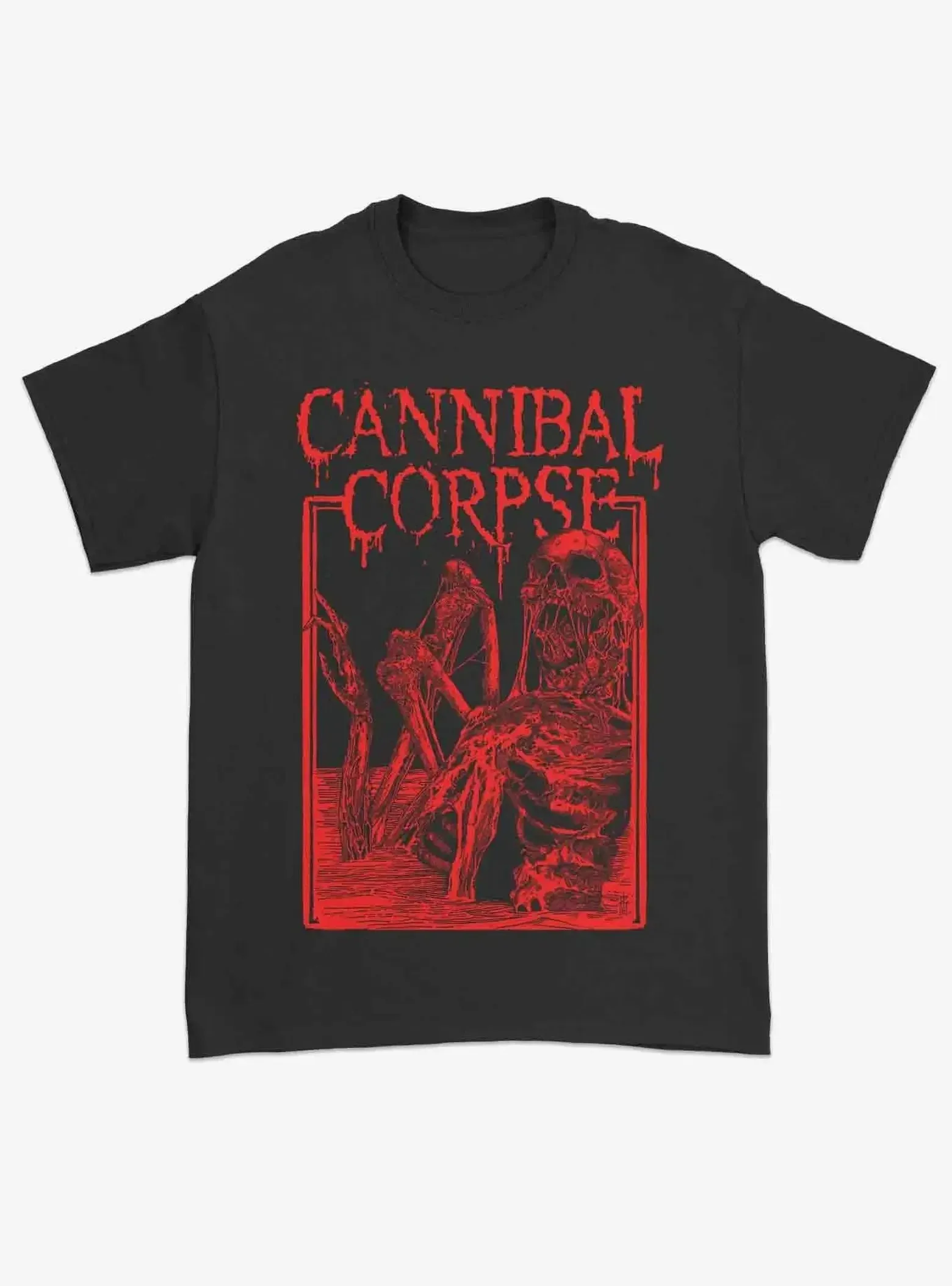Camiseta Unissex de Algodão 100% Estilo Harajuku com Estampa Clássica da Banda de Death Metal Cannibal Corpse - Coleção Verão 2026