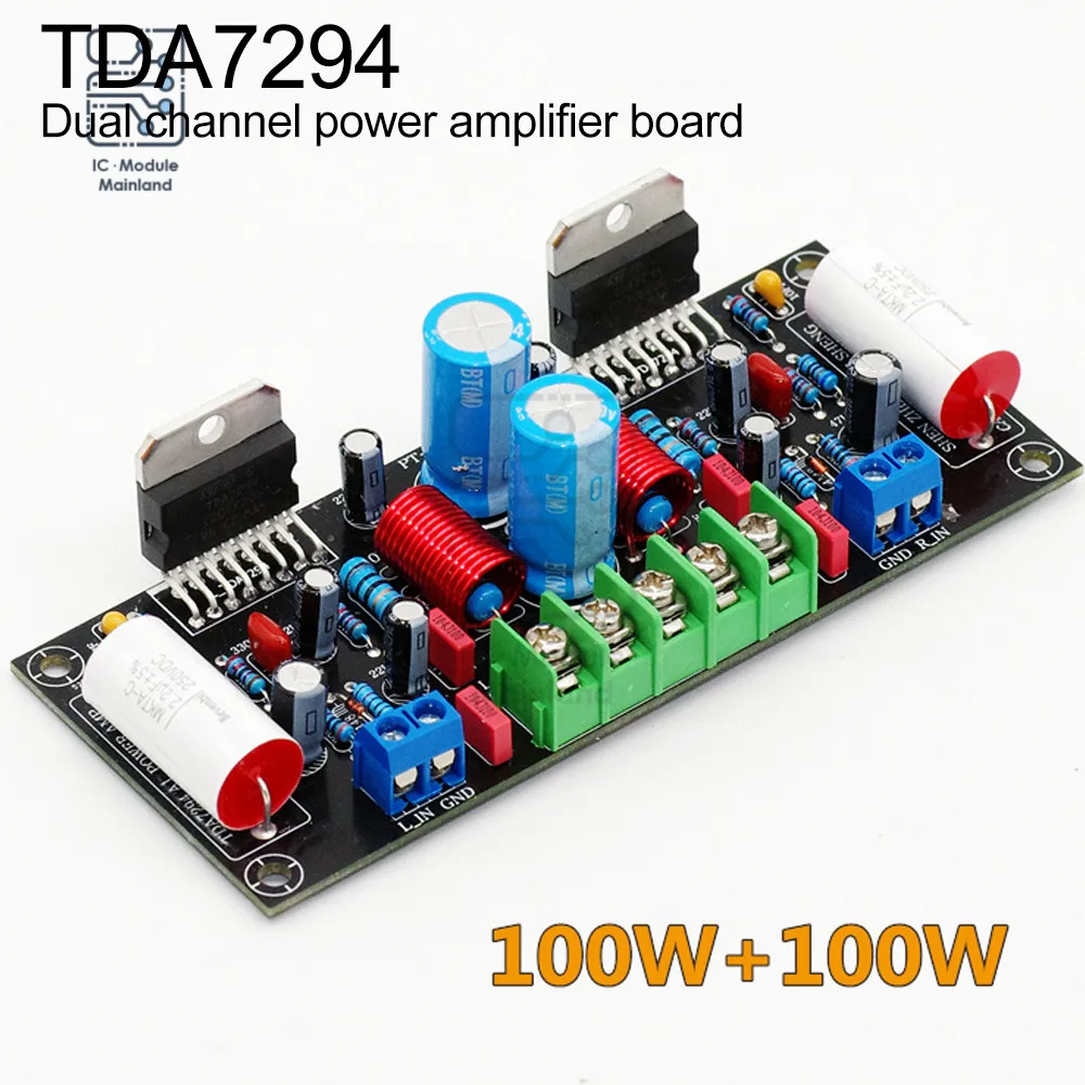 DC24-40V TDA7294 Binaural Amplifier Board Module 200W Audio Power Amplifier Board PCB Binaural HIFI DIY Loose Parts