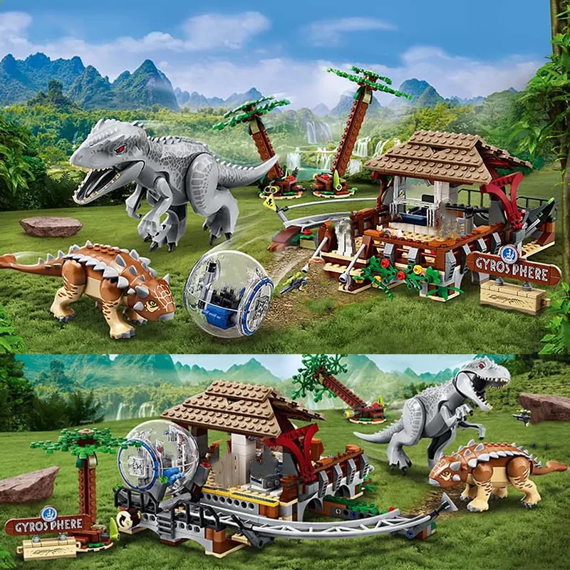 Ensembles de briques de marques compatibles, blocs de construction de série de films de dinosaures,
