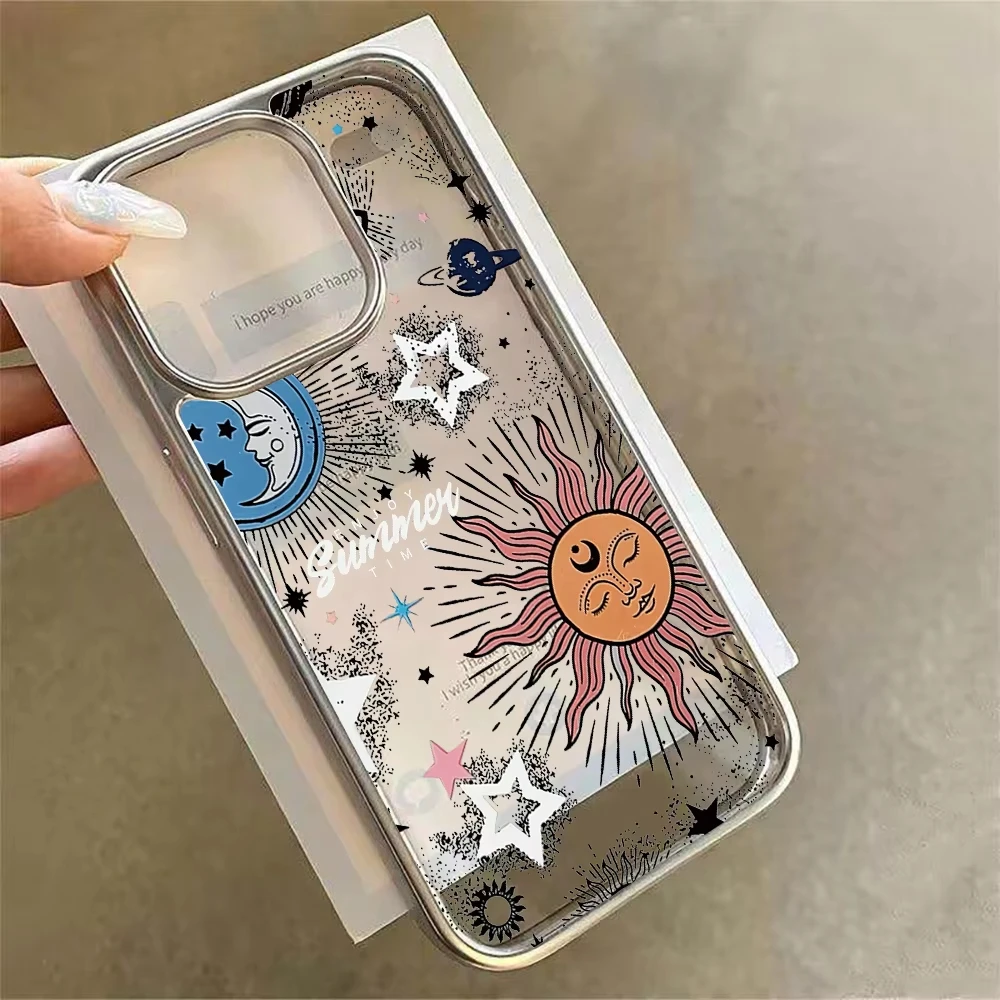 Sun Stars and Moon Art Design Phone Case For iPhone 17 Air 16e 16 Pro Max 15 14 Plus 13 12 11 Shockproof Silicone Back Cover view 5