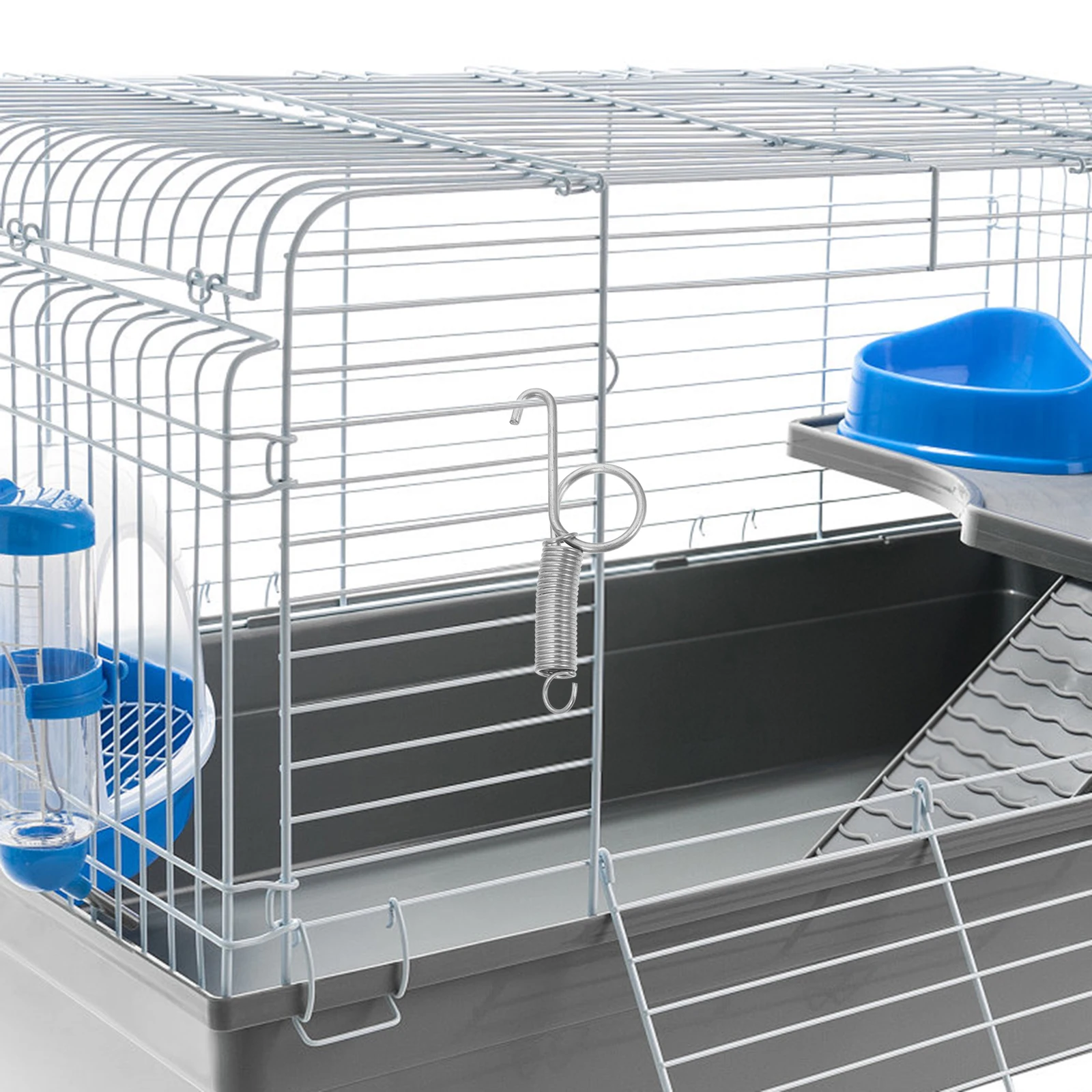 

20Pcs Cage Door Spring Hooks Durable Material Easy Open Cage Doors Prevent Escape Rabbit Chicken Pigeon Quail Cages