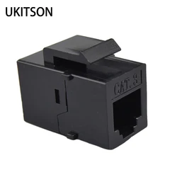 Pass Through Phone Jack Connector In Black Keystone Plug CAT3 RJ11 Telephone Socket Female To Female Telecom Slot