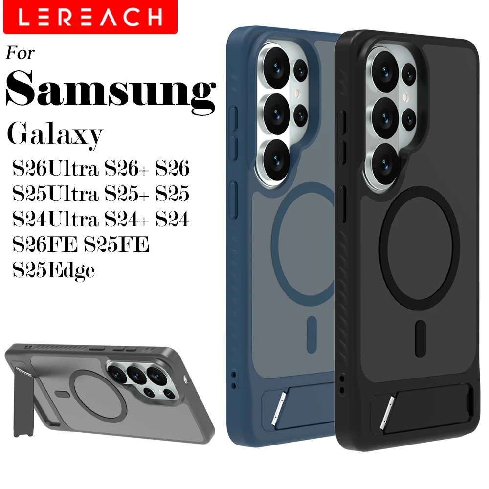 Lereach – magnetyczne etui z regulowanym stojakiem do telefonu, kompatybilne z modelami Samsung Galaxy S26 Ultra, S25 Ultra, S24 Ultra, S26 FE, S26+, S25+ i S25 Edge.