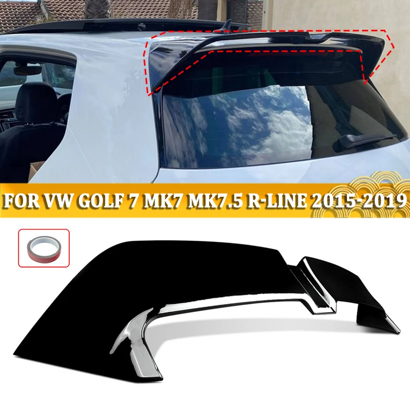

Rear Tail Trunk Lip for 2015 2016 2017 2018 2019 Volkswagen VW Golf 7 MK7 MK7.5 R-Line Upper Window Spoiler Wing Lip