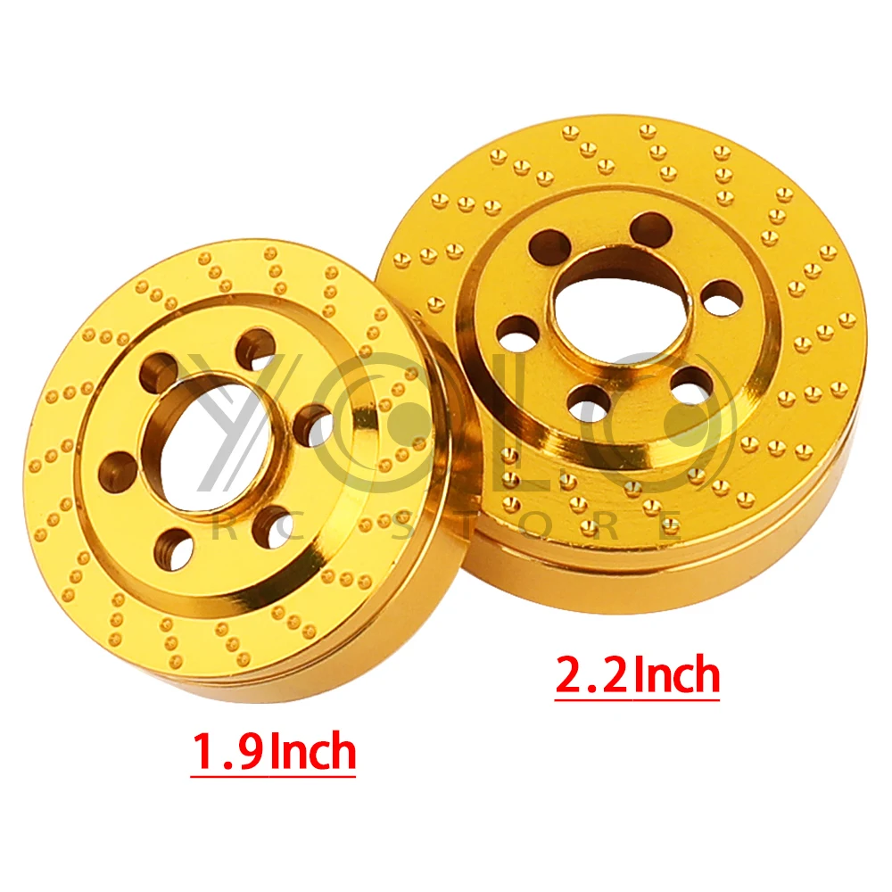 1.9 2.2 Inch Wheel Rims 1/10 RC Crawler 2 / 4 PCS Metal Anodized Brake Disc Weights for TRX4 TRX6 Axial SCX10 90046 Capra TF2