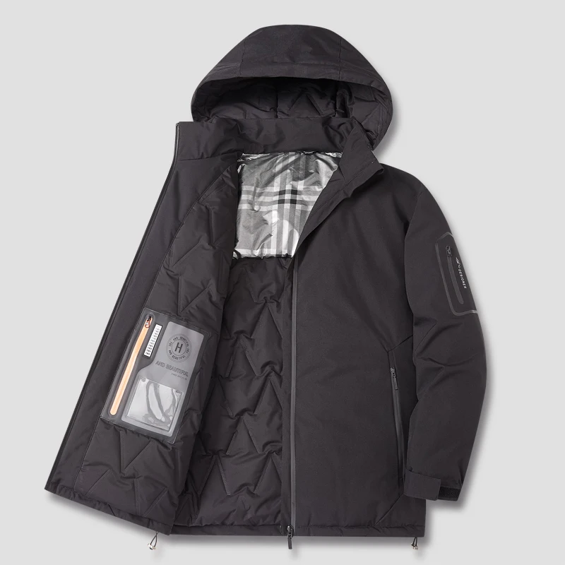 Parka coupe-vent à capuche pour hommes, Parkas décontractés chauds, Pardessus CombMan, Poignées de vêtements d'extérieur, Vestes à chapeau amovibles, dehors de plein air masculin Plus S-6XL