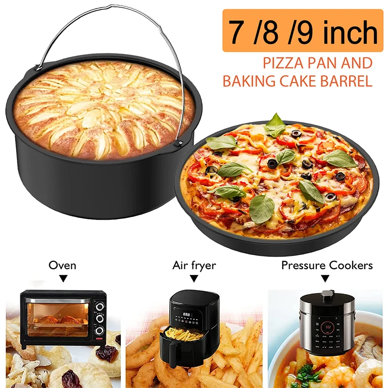9/8/7 Stuhl Friteuse Zubehör Izza Pfanne Kuchen Backform für 3-6, 5 qt Cosori Gowise Phillips Ninja Cozyna Air fryer