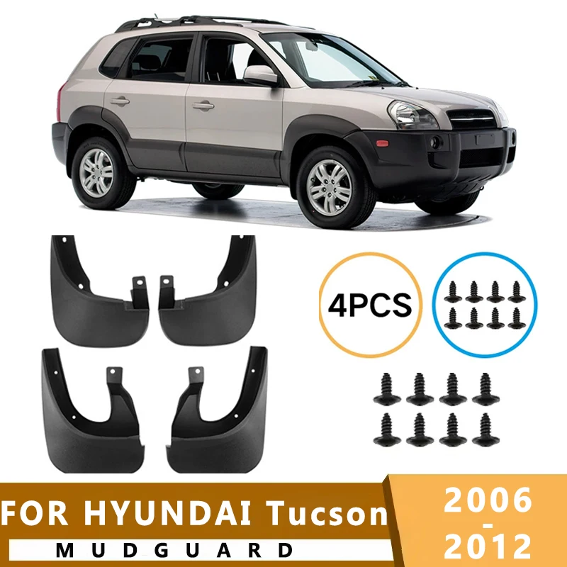 

Mud Flaps Fit for HYUNDAI Tucson 2006-2012 2007 2008 2009 2010 Mudguards Tire Fenders Splash Proof Accessories Wheel Guards 4ps