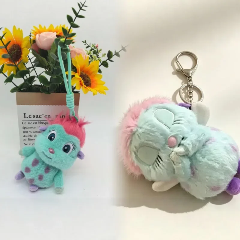 Cute Bibble Character Plush Keychain Soft Fluffy Stuffed Puffball Doll Bag Charm Collectible Ornament Gift for Fans Collection