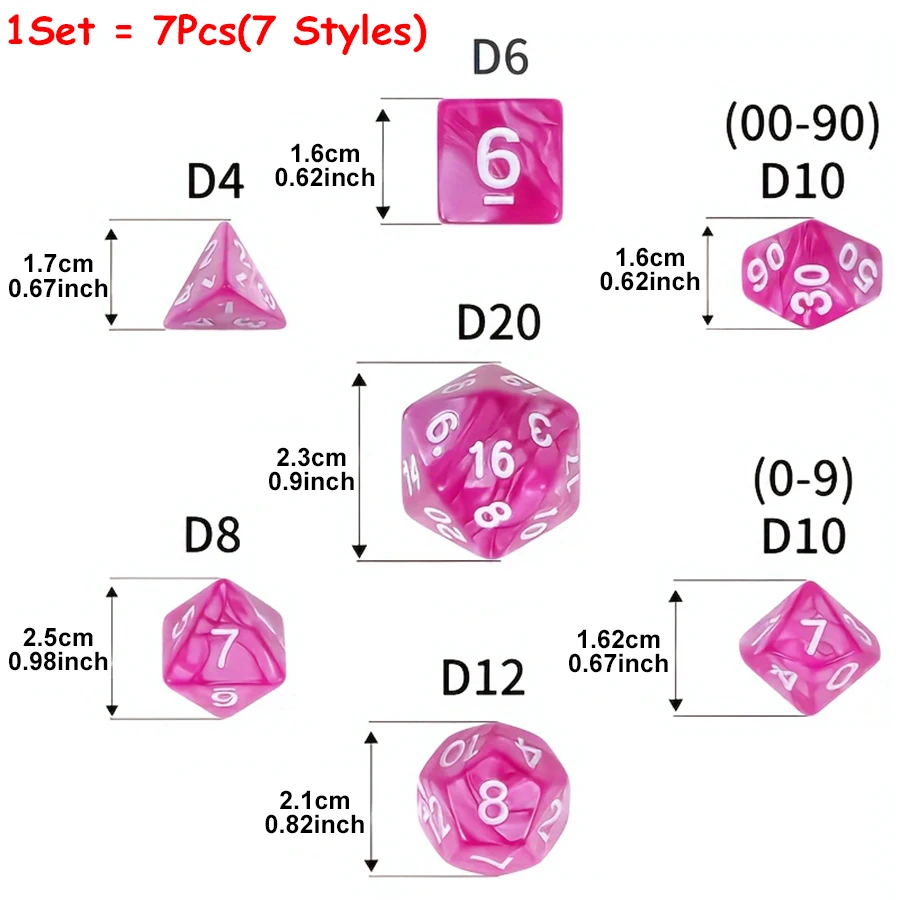 28-49 قطعة مجموعة نرد متعدد السطوح مع حقيبة تخزين سوداء عدد اللون نرد متعدد السطوح RPG D & D ملحقات ألعاب لعب الأدوار